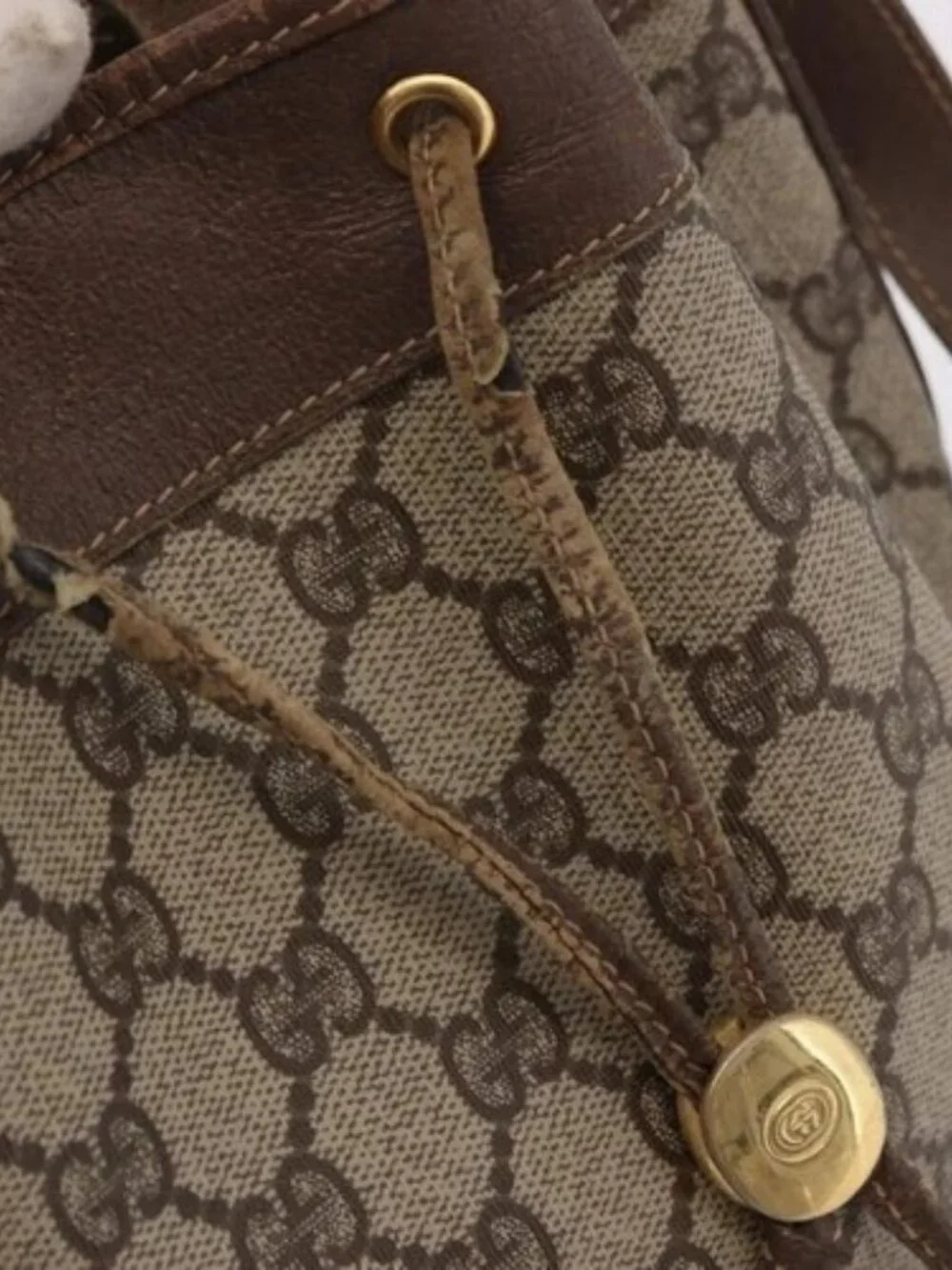 GUCCI GG Supreme Purse Shoulder Bag PVC Beige Gold 001 115 6179 4023 Auth 187851